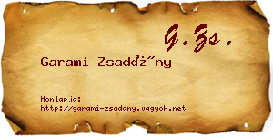 Garami Zsadány névjegykártya